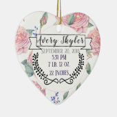 Baby Birth Stats Birth Record kerstfoto Keramisch Ornament (Rechts)