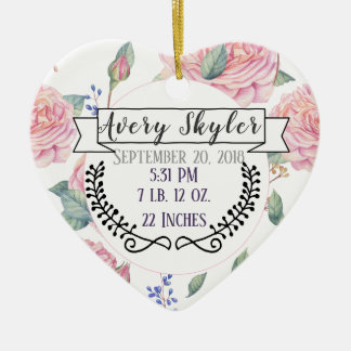 Baby Birth Stats Birth Record kerstfoto Keramisch Ornament