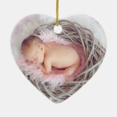 Baby Birth Stats Birth Record kerstfoto Keramisch Ornament (Achterkant)