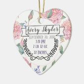 Baby Birth Stats Birth Record kerstfoto Keramisch Ornament (Links)