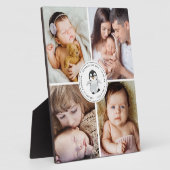 Baby Birth Stats Collage 4 Foto Penguin Fotoplaat (Zijkant)