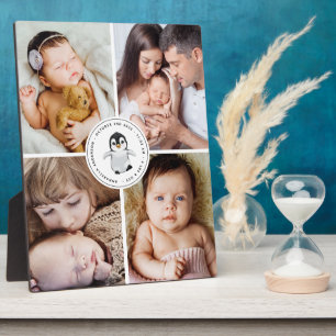 Baby Birth Stats Collage 4 Foto Penguin Fotoplaat
