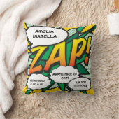 Baby Birth Stats Comic Book Pop Art Keepslag Kussen (Deken)