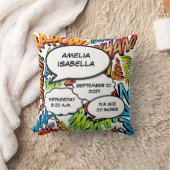 Baby Birth Stats Comic Book Pop Art Keepslag Kussen (Deken)