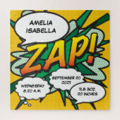 Baby Birth Stats Comic Book Pop Art Keepslag Legpuzzel (Verticaal)