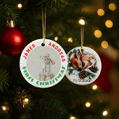 Baby Birth Stats Deer Photo Baby's 1st Christmas Keramisch Ornament
