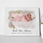 Baby Birth Stats Foto Newborn Keepomwille Nursery Canvas Afdruk<br><div class="desc">Onze gepersonaliseerde Baby Birth Stats Foto Newborn Keepomwille Nursery personalized wall art prints zullen u helpen dit speciale moment te vieren, waarmee u uw nieuwe bundel van vreugde kunt verwelkomen door een perfect erfgoedgeschenk voor u te geven om de komende jaren te koesteren. Decoreer uw bundel van vreugde met dit...</div>