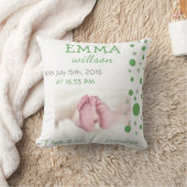 Baby Birth Stats Green Circles Foto Kussen (Deken)