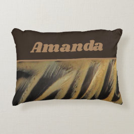 Baby Birth Stats Memento Golden Duck Feather Accent Kussen