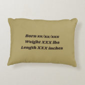 Baby Birth Stats Memento Golden Duck Feather Accent Kussen (Achterkant)
