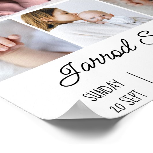 Baby Birth Stats Poster (Hoek)