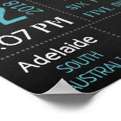 Baby Birth Stats Wall Print Poster - Blue Chalk (Hoek)