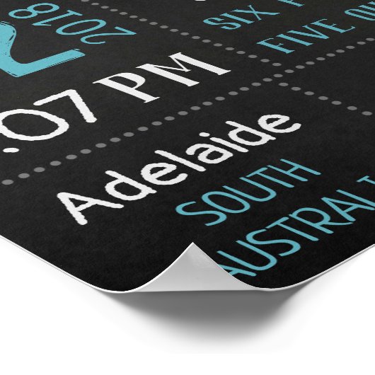 Baby Birth Stats Wall Print Poster - Blue Chalk (Hoek)