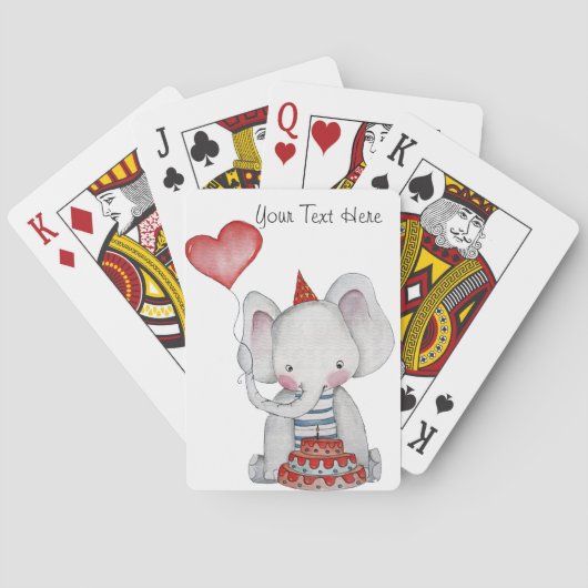 Baby Birthday Elephant Playing Cards Pokerkaarten (Achterkant)