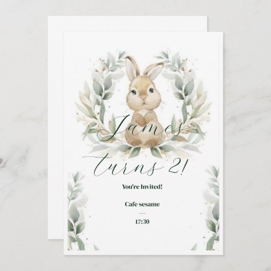 Baby Birthday Invitation Kaart (Voorkant / Achterkant)