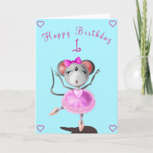 Baby Birthday Kaart Ballet Dancer Mouse - Jouw tek