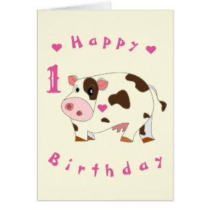Baby Birthday Kaart Kaart Kleine Koe - Gepersonali