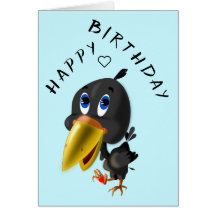 Baby Birthday Kaart Little Bird with Heart Gift