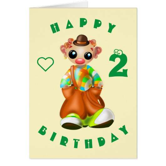 Baby Birthday Kaart Little Clown - Jouw tekst (Voorkant)
