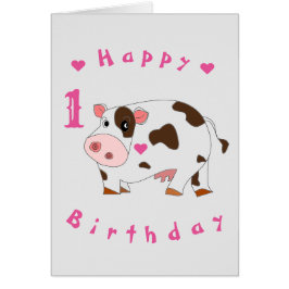 Baby Birthday Kaart Little Koe - Jouw tekst