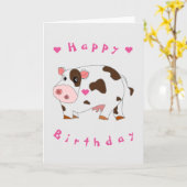 Baby Birthday Kaart Little Koe - Jouw tekst (Gele Bloem)