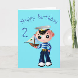 Baby Birthday Kaart Little Sailor Boy - Jouw tekst