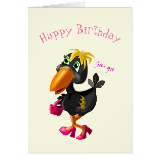 Baby Birthday Kaart Modern Bird - Fun (Voorkant)