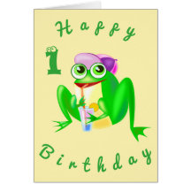 Baby Birthday Kaart Party Frog - Fun