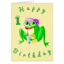 Baby Birthday Kaart Party Frog - Fun