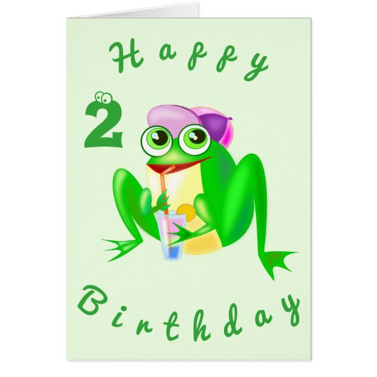 Baby Birthday Kaart Party Frog - Personalized (Voorkant)