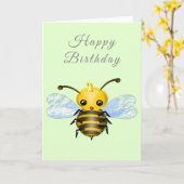 Baby Birthday Kaart Queen Bee - Jouw tekst (Gele Bloem)