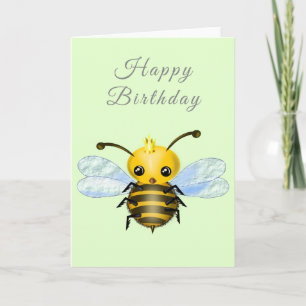 Baby Birthday Kaart Queen Bee - Jouw tekst