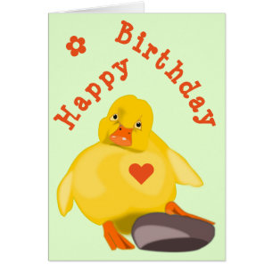 Baby Birthday Kaart yellow Ducking - Jouw tekst