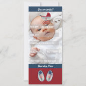 Baby Birthday Nautical Boarding Pass Ticket foto Kaart (Achterkant)
