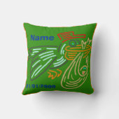 Baby Birthday Stork Pillow Green Kussen (Achterkant)