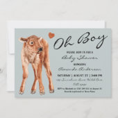 Baby Bison Oh Boy Baby shower Kaart (Voorkant)