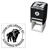 Baby Bison Standing Library Boeknaam #2 Zelfinktende Stempel (In situ)
