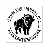 Baby Bison Standing Library Boeknaam #2 Zelfinktende Stempel (Design)
