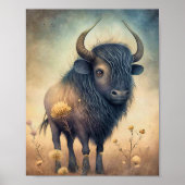 Baby Bizon Afrikaans Dier | Bizon Muurprint Poster (Voorkant)