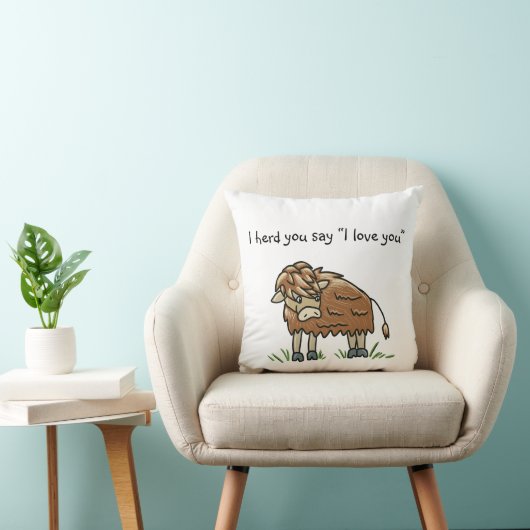 Baby bizon koe buffel Ik hou van je kussen (Stoel)