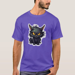Baby Black Cat Design - basic donker T-shirt