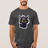 Baby Black Cat Design - basic donker T-shirt (Voorkant)