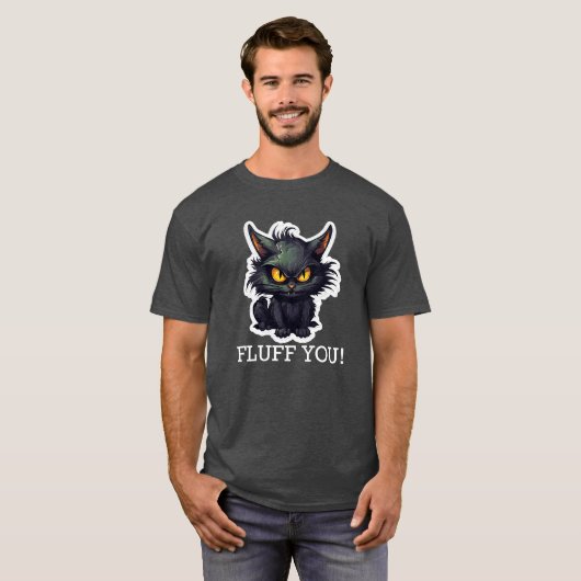 Baby Black Cat Design - basic donker T-shirt (Voorkant volledig)