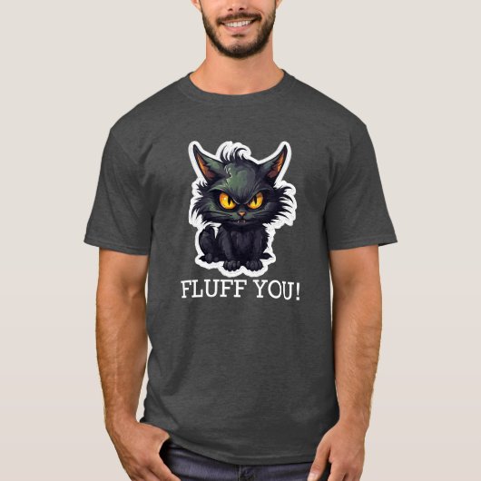 Baby Black Cat Design - basic donker T-shirt (Voorkant)