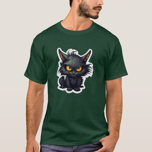 Baby Black Cat Design - basic donker T-shirt (Voorkant)