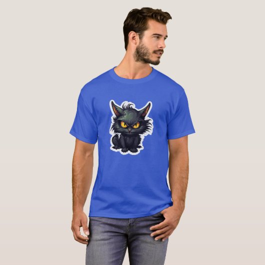 Baby Black Cat Design - basic donker T-shirt (Voorkant volledig)