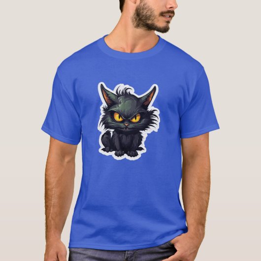 Baby Black Cat Design - basic donker T-shirt (Voorkant)