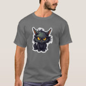Baby Black Cat Design - basic donker T-shirt (Voorkant)