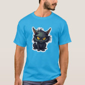 Baby Black Cat Design - basic donker T-shirt (Voorkant)