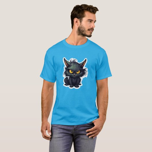 Baby Black Cat Design - basic donker T-shirt (Voorkant volledig)